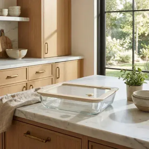 Contenedor hermético de vidrio 2.6 L | Blanco | By Home Concept