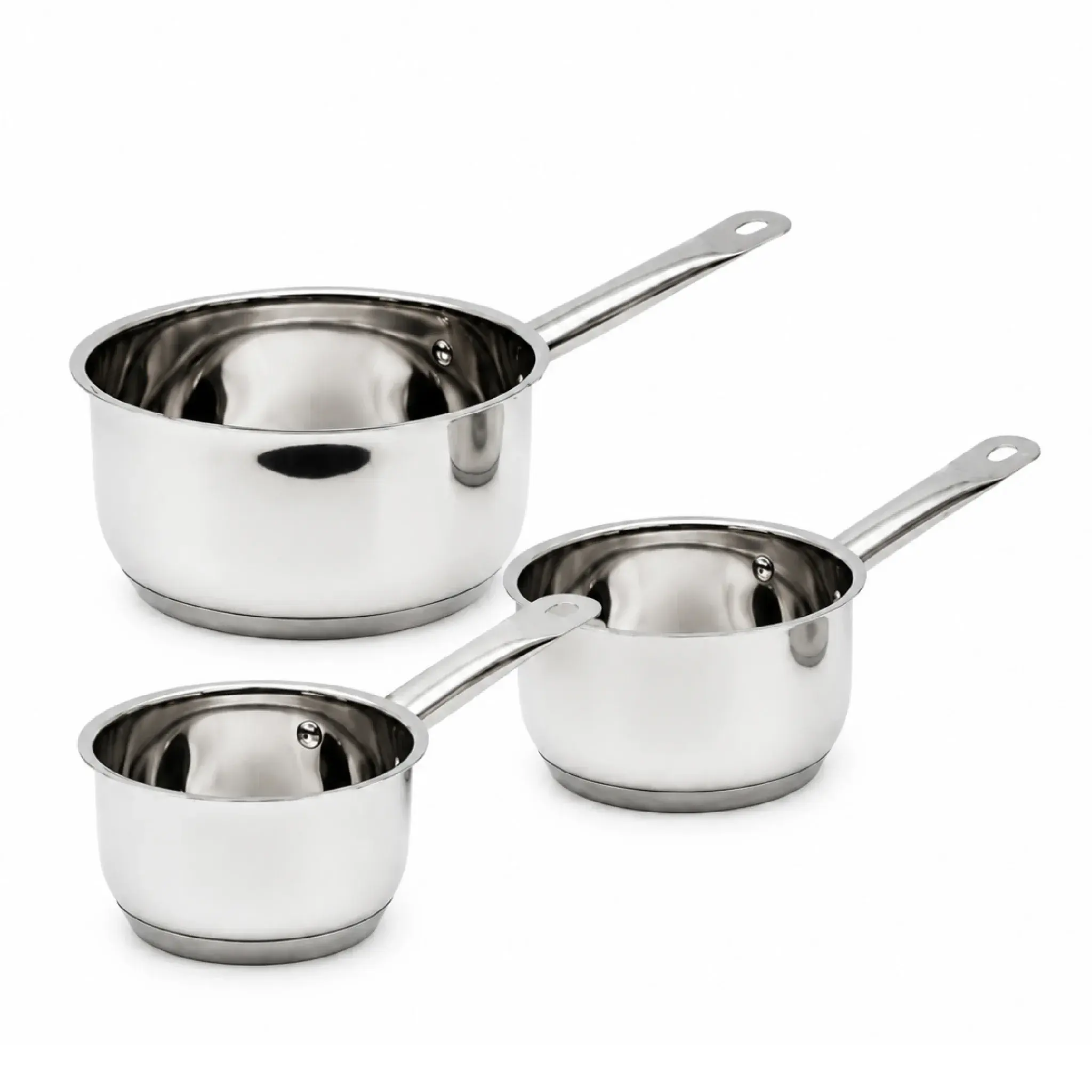 Set x3 Cacerolas | Acero Inox sin Tapa