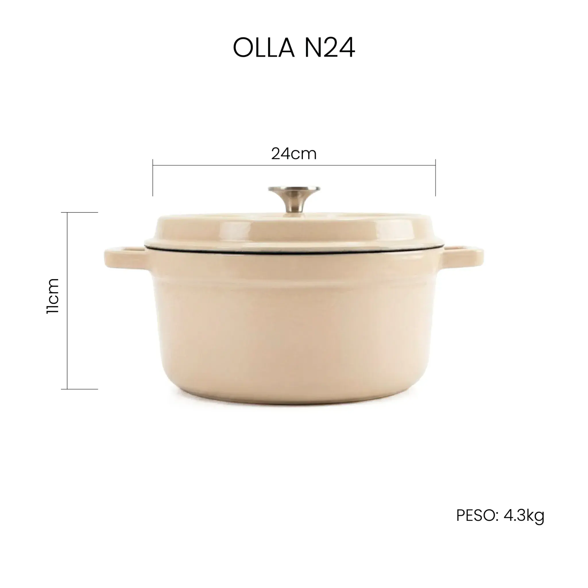 Olla N24 Esmaltada Beige | By Sakura