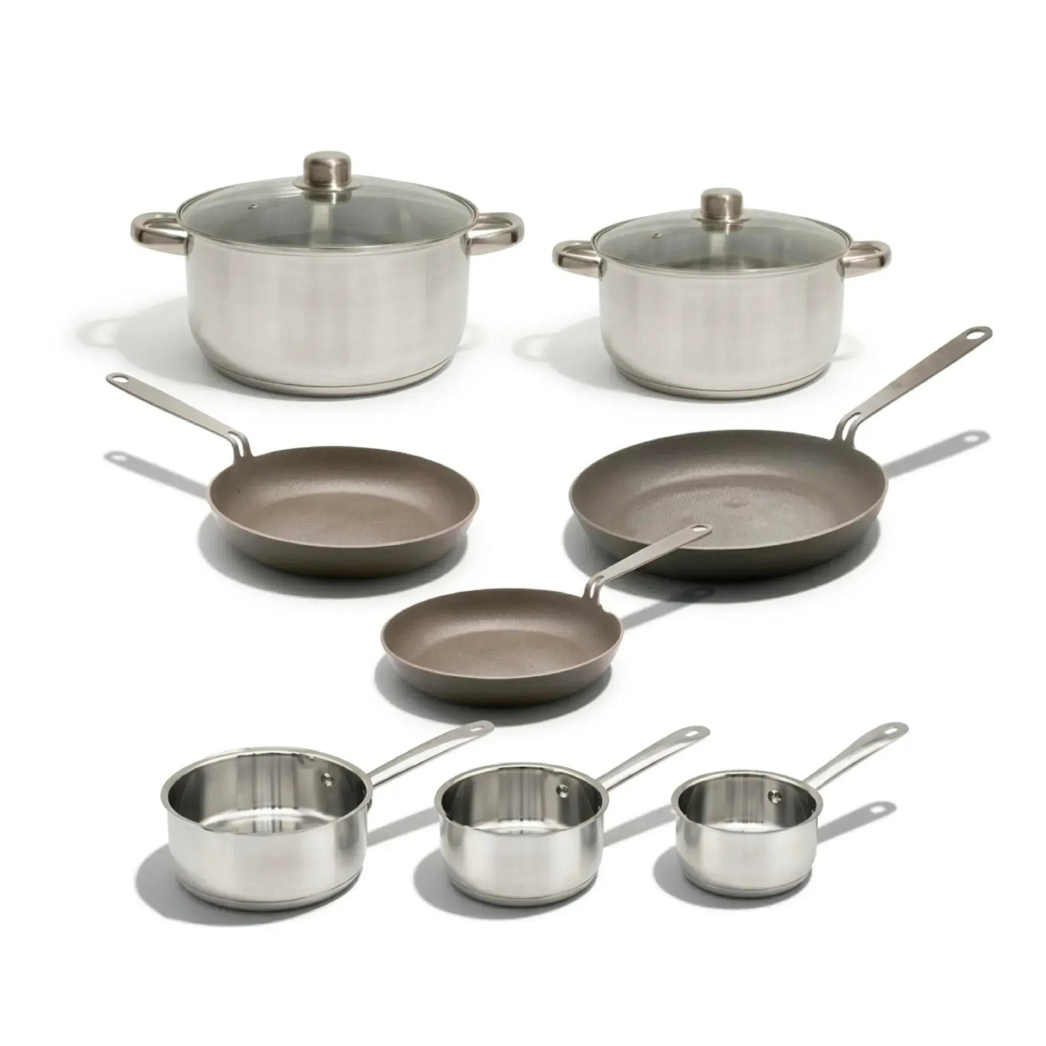 Batería Híbrida | Acero Inoxidable & Sartenes Curadas