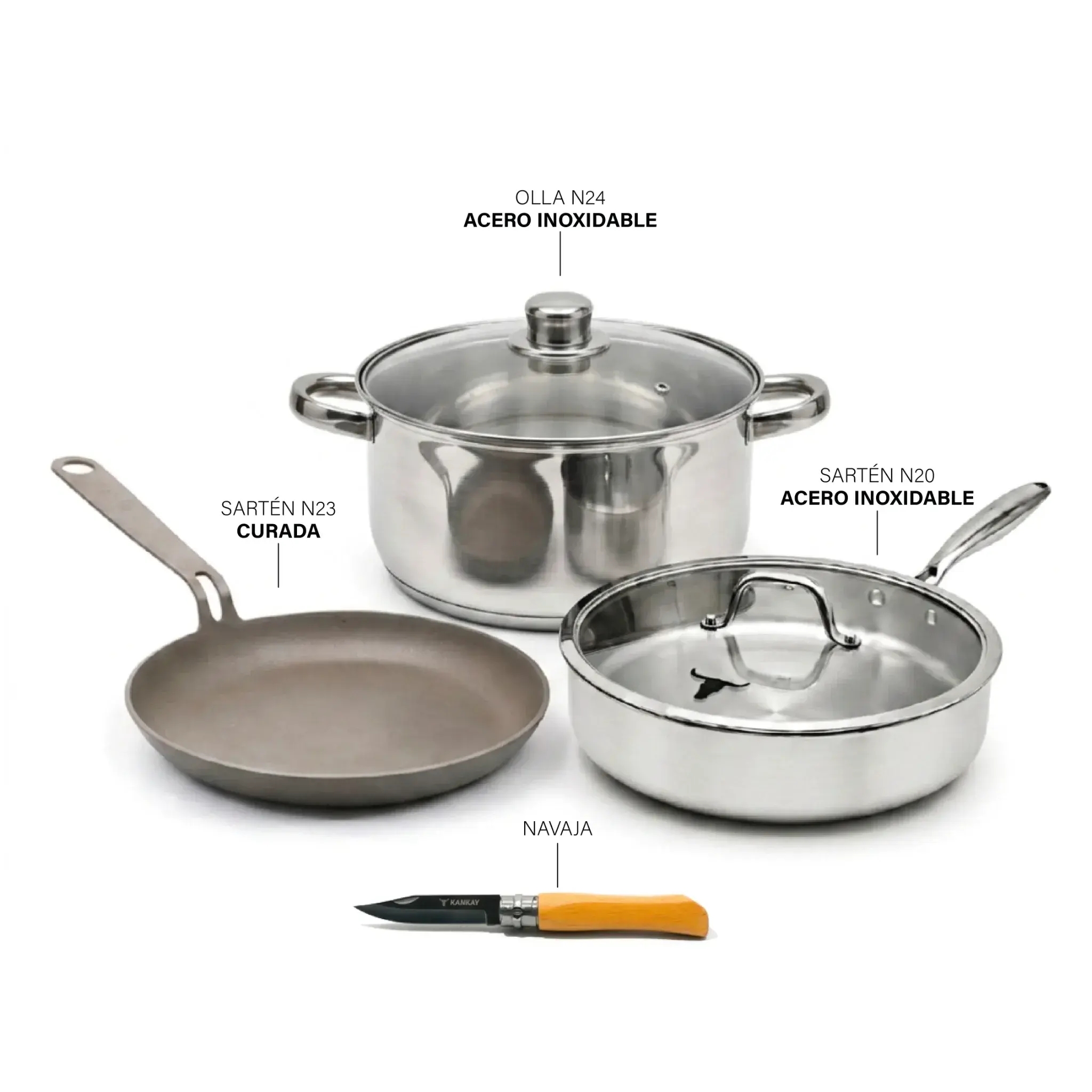 Set Híbrido | Curado, Acero Inoxidable & Navaja