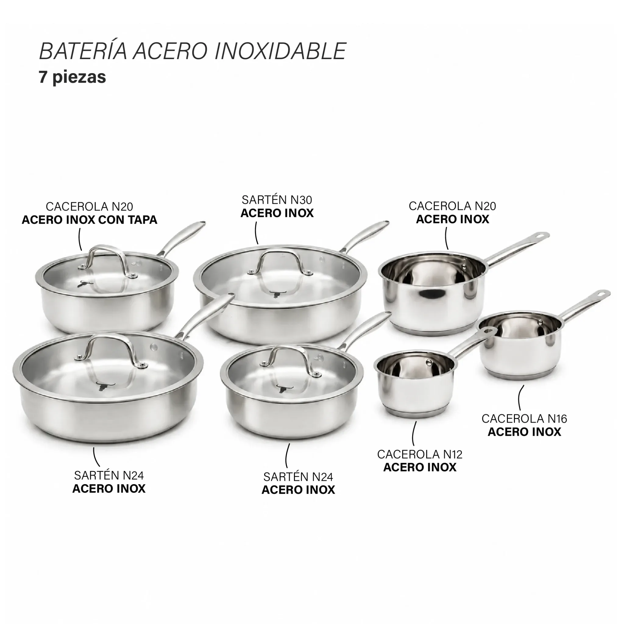 Batería Acero Inoxidable