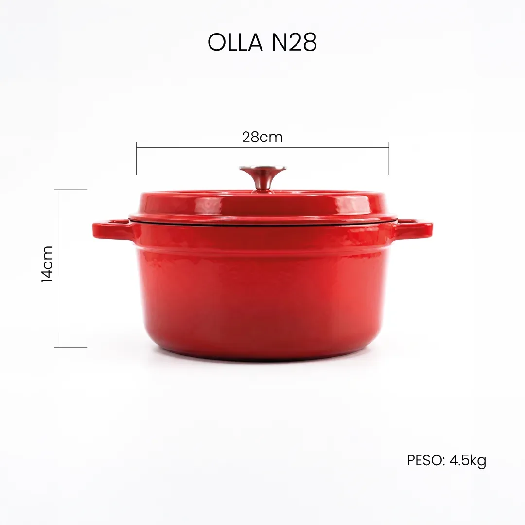 Olla N28 Esmaltada Roja | By Sakura