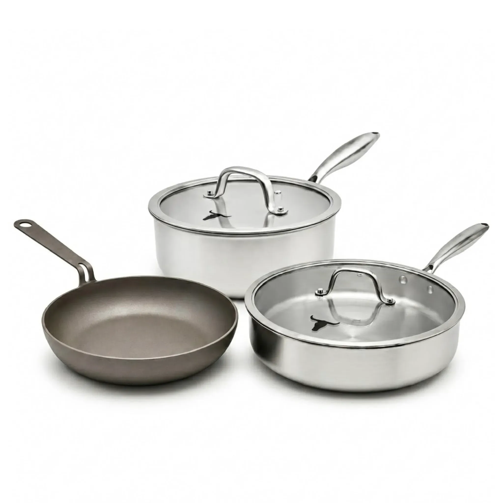 Set x3 Curado | Acero Inox