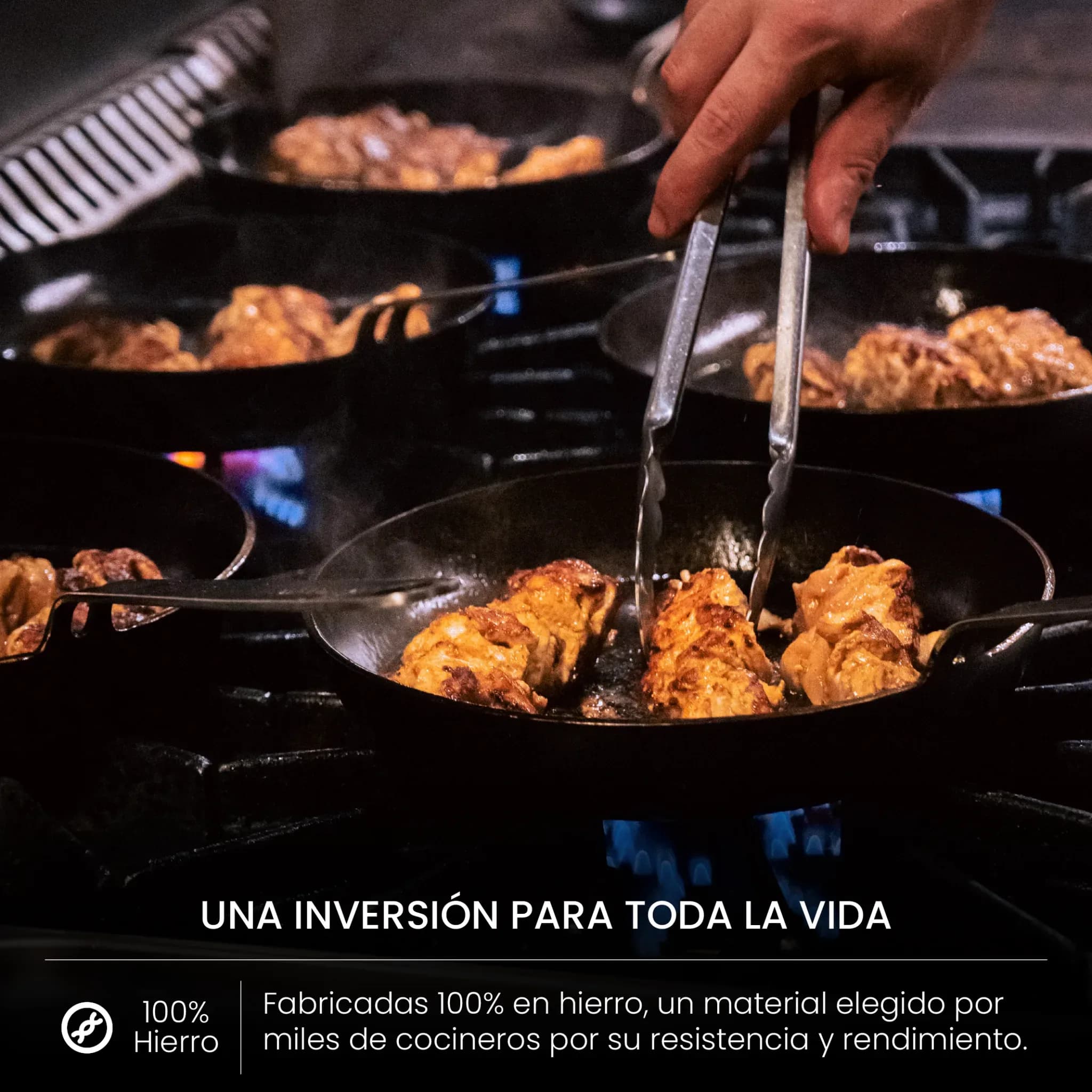 Set x7 Carbonado | Acero Inox