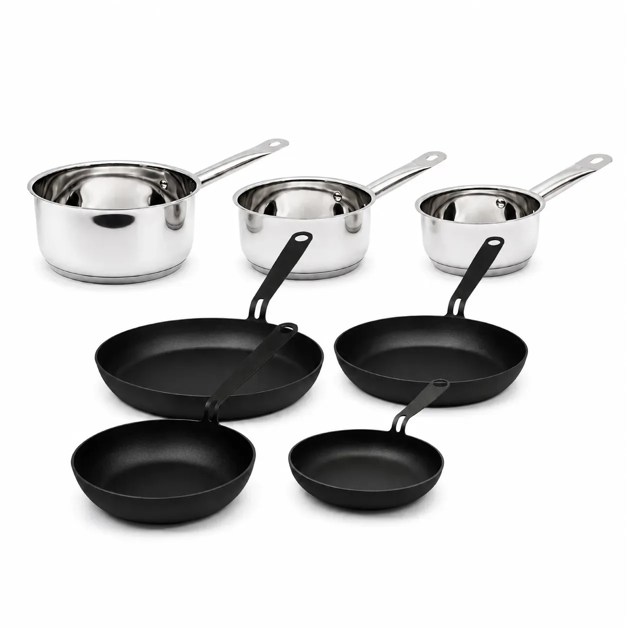 Set x7 Carbonado | Acero Inox