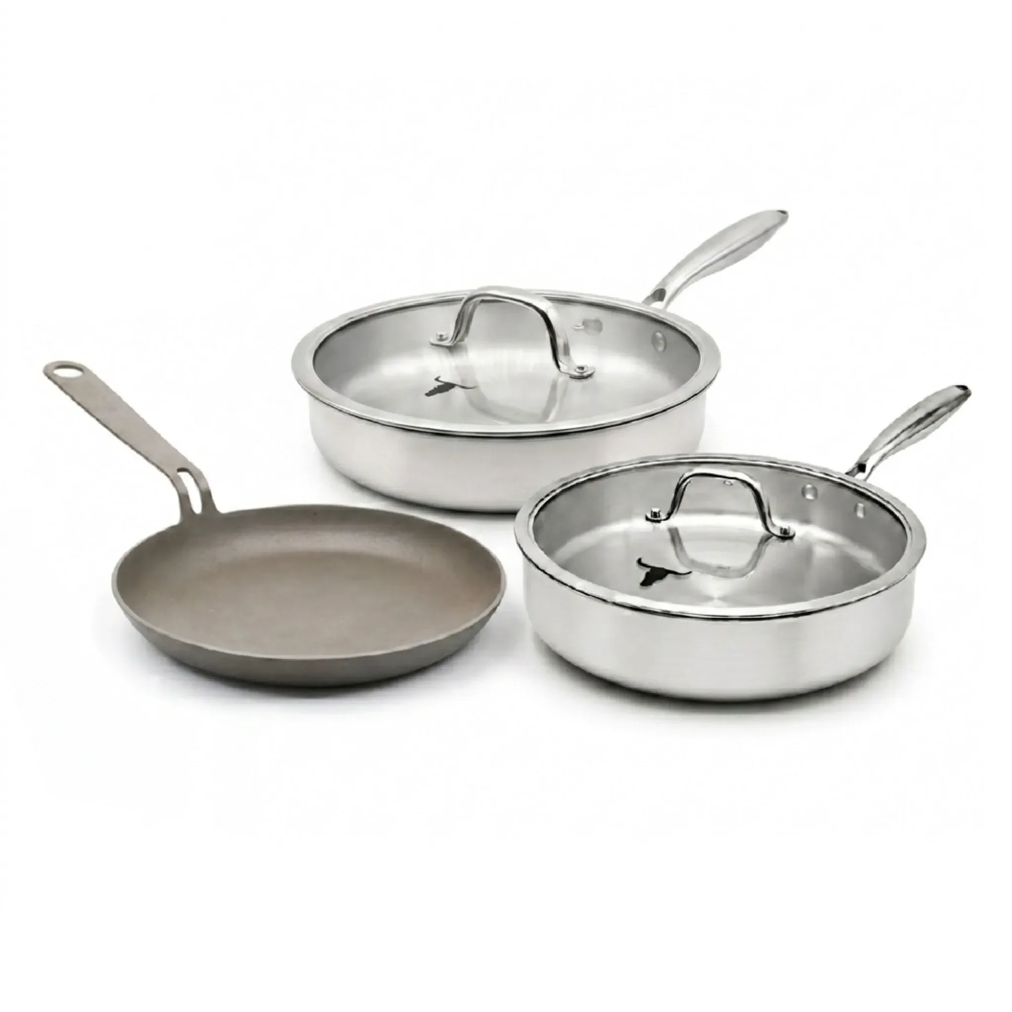 Set x3 Curado | Acero Inox