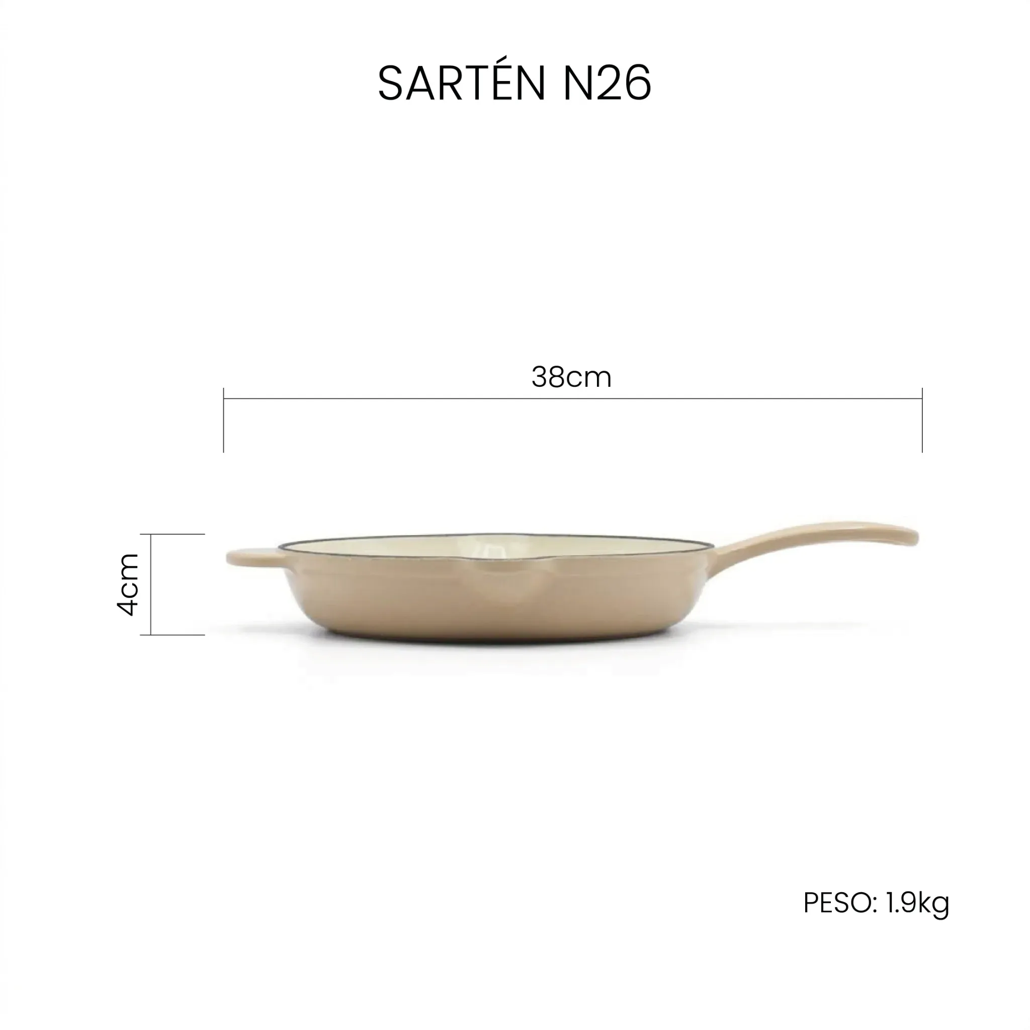 Sartén N26 Esmaltado Beige | By Sakura
