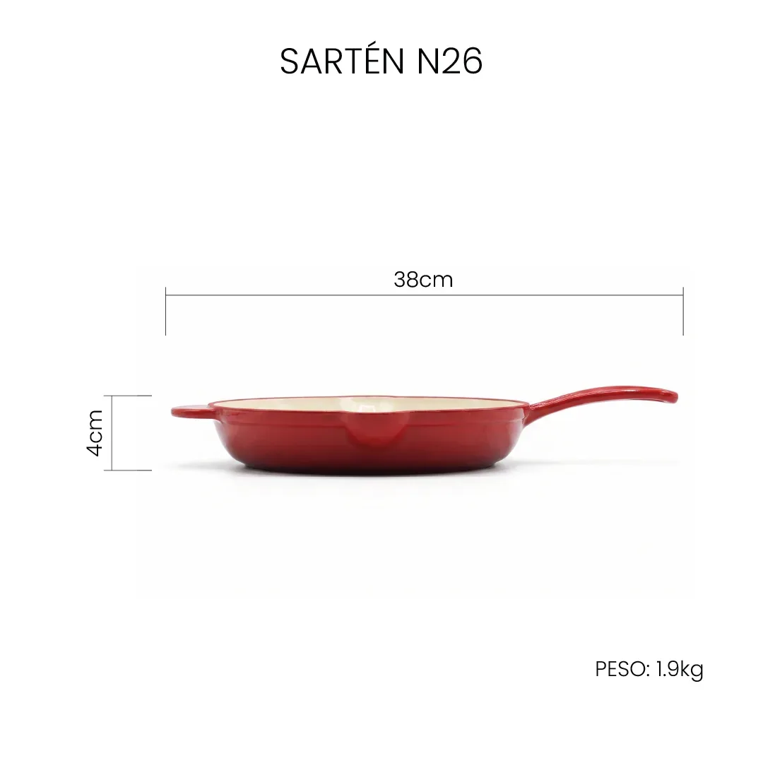 Sartén N26 Esmaltada Roja | By Sakura