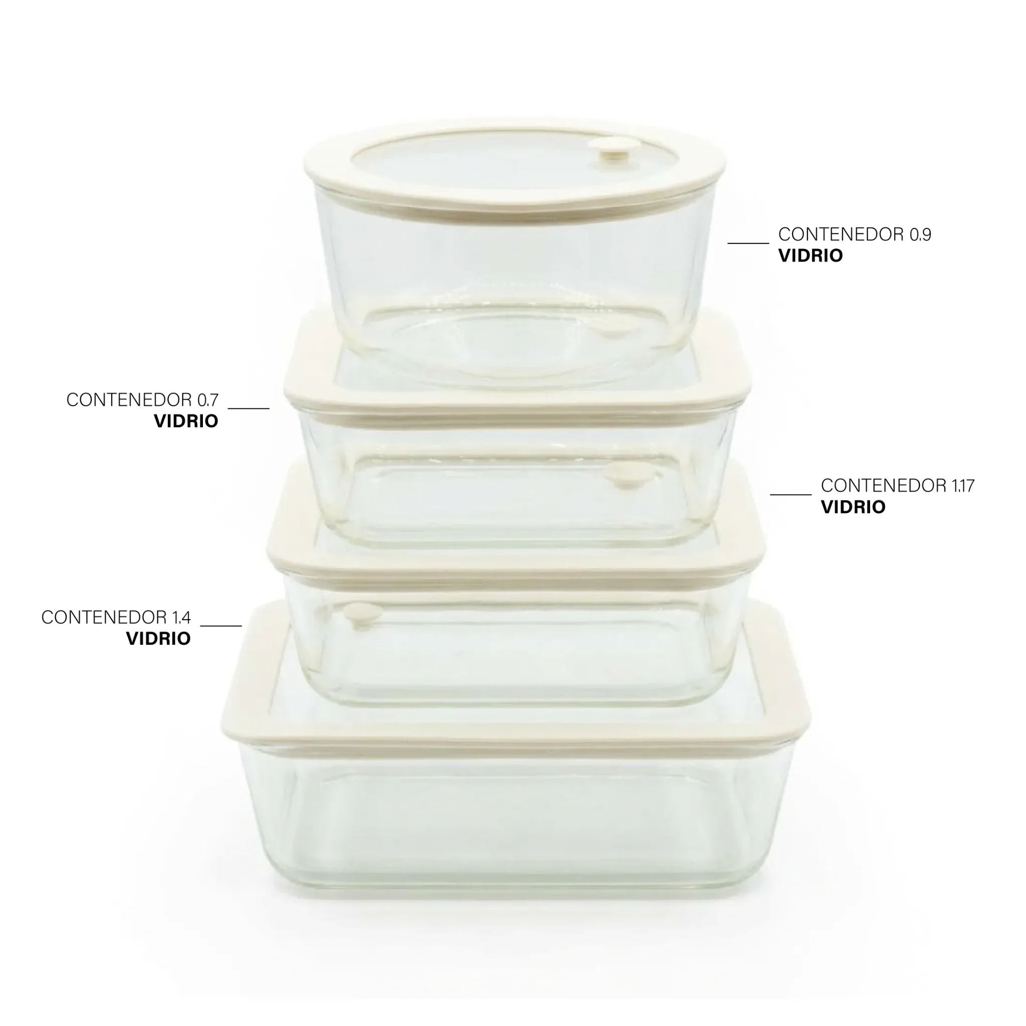 Set x4 | Contenedores de Vidrio